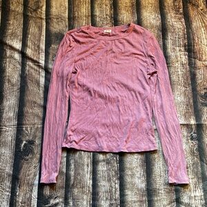 🎀5/$30 Garage Ribbed Pink Long Sleeve Top Size XS